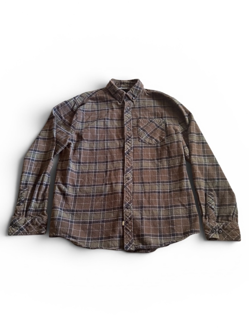 The Hundreds Men's Brown Plaid Flannel Shirt Size XL